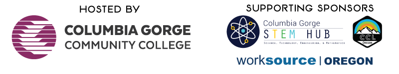 Hosted by CGCC and CGCC logo, Supporting Sponsors Stem Hub and Worksource Oregon Stem Hub logo, Worksource logo