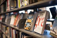 library shelf with books