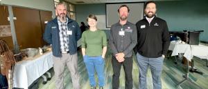 Pictured, from left: Daniel Perry, representing Brookfield Renewable US, Kalie Brunton, CGCC, James Pytel, CGCC, Jarett Gilbert, CGCC