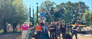Photo of the Advanced Manufacturing class that designed and built the play structure