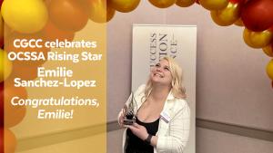Photo of Emilie Sanchez Lopez after she received her award