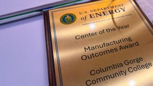 Photo of the plaque given to the CGCC ITAC team