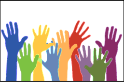 9 hands reaching for help